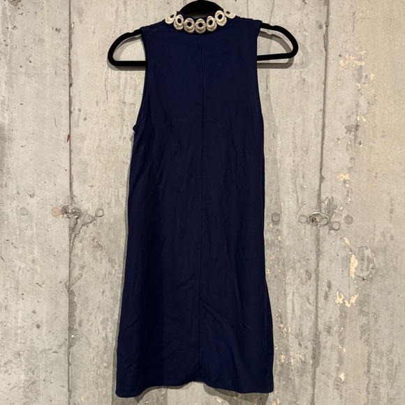 Lilly Pulitzer 0 Navy Blue Metallic Gold Jane Shift Dress Resort Beach Preppy - Picture 2 of 7